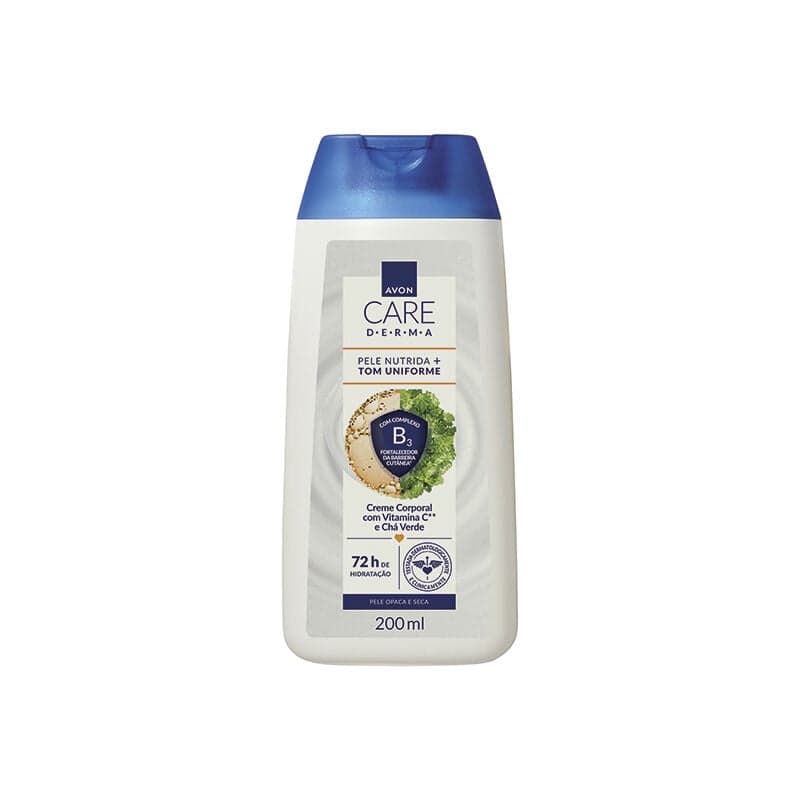 Avon Care Derma Pele Nutrida Tom Uniforme Creme Corporal 200ml